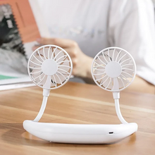 Load image into Gallery viewer, Portable Hanging Neck Sports Fan - Mini USB Portable Neckband With Rechargeable Battery Small Air Cooler Conditioner
